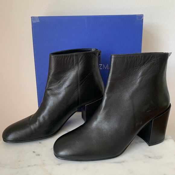 NWT Stuart Weitzman Black Ankle Boots 10 - Picture 1 of 11
